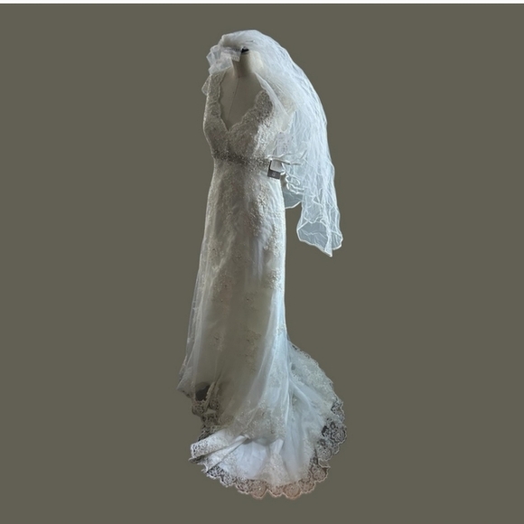 Elegant White Lace Wedding Dress - Picture 14 of 14